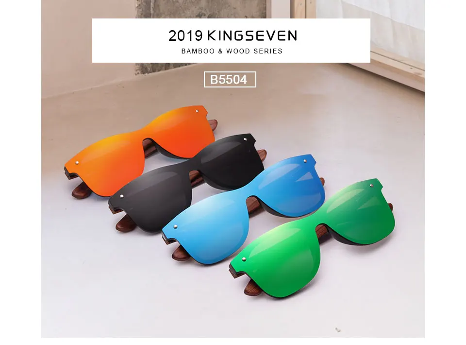 KINGSEVEN Natural Wooden Sunglasses Men Polarized Fashion Sun Glasses Original Wood Oculos de sol masculino 13