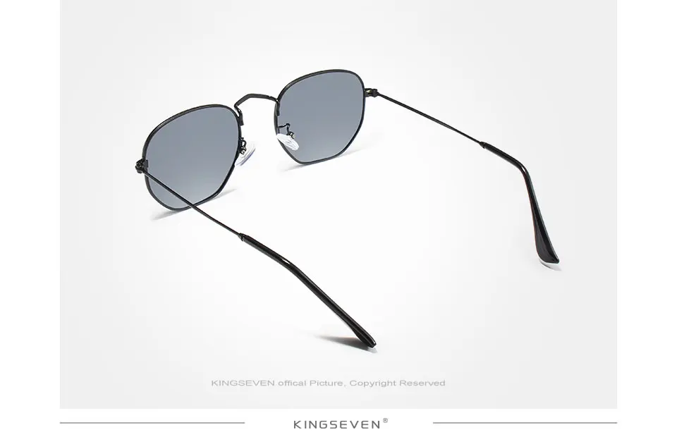 KINGSEVEN 2019 Classic Reflective Sunglasses Men Hexagon Retro Sun glasses Stainless Steel Eyewear Oculos Gafas De Sol Shades 18
