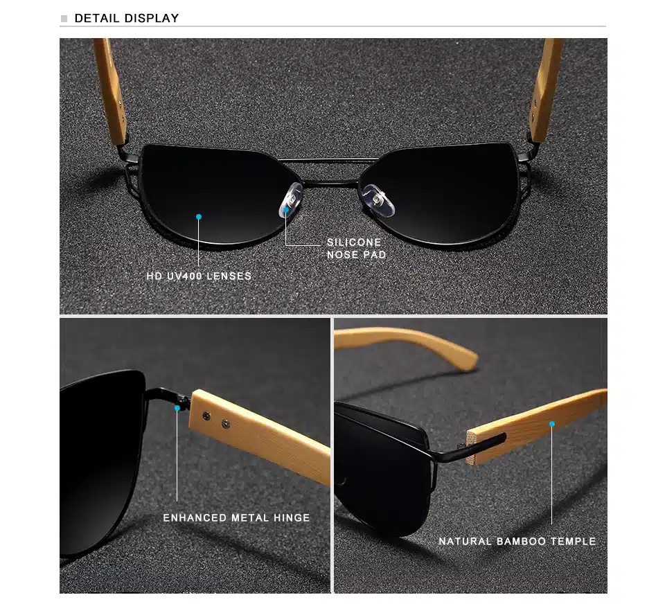KINGSEVEN Handmade Wood Sunglasses Men Bamboo Sunglass Women Brand Design Original Wood Glasses Oculos de sol masculino 3