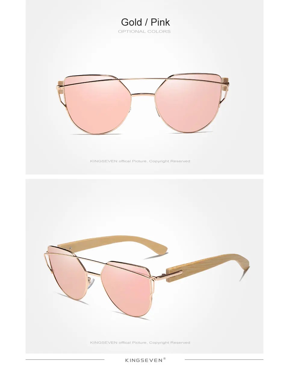 KINGSEVEN Handmade Wood Sunglasses Men Bamboo Sunglass Women Brand Design Original Wood Glasses Oculos de sol masculino 10