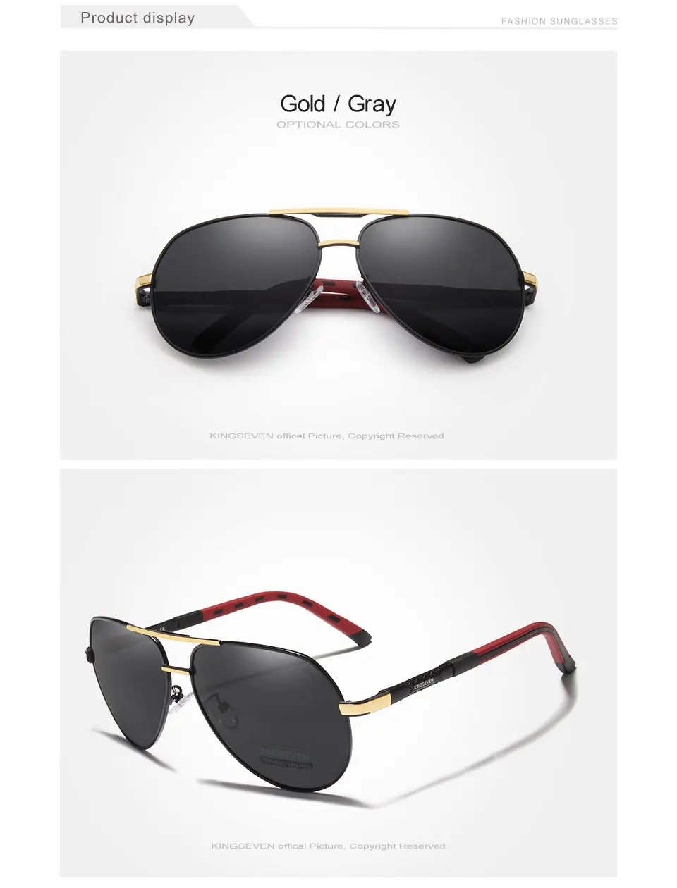 KINGSEVEN Aluminum Magnesium Men's Sunglasses Polarized Men Coating Mirror Glasses oculos Male Eyewear Accessories For Men K725 15