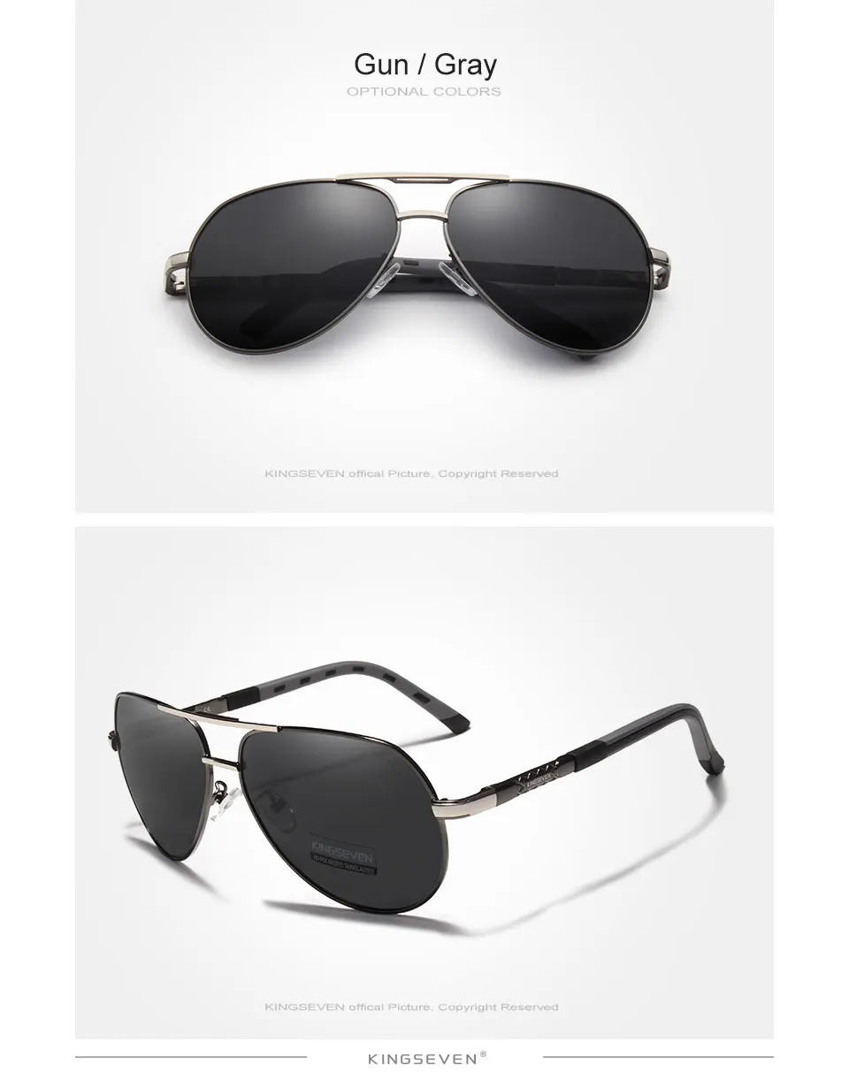 KINGSEVEN Aluminum Magnesium Men's Sunglasses Polarized Men Coating Mirror Glasses oculos Male Eyewear Accessories For Men K725 18
