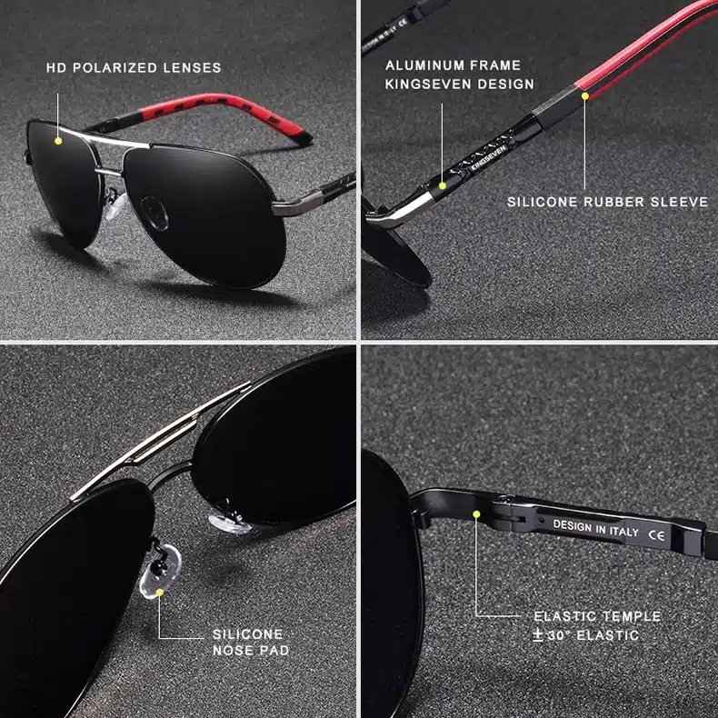 KINGSEVEN Aluminum Magnesium Men's Sunglasses Polarized Men Coating Mirror Glasses oculos Male Eyewear Accessories For Men K725 20