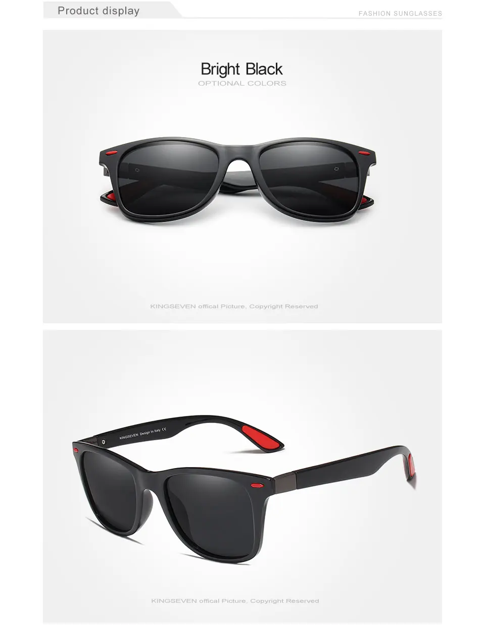 Original KINGSEVEN Brand Classic Polarized Sunglasses Men Women Driving Square Frame Sun Glasses Male Goggle UV400 Gafas De Sol 18