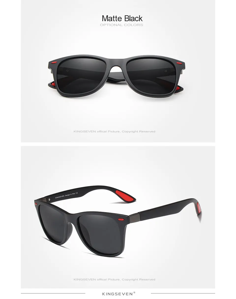 Original KINGSEVEN Brand Classic Polarized Sunglasses Men Women Driving Square Frame Sun Glasses Male Goggle UV400 Gafas De Sol 20