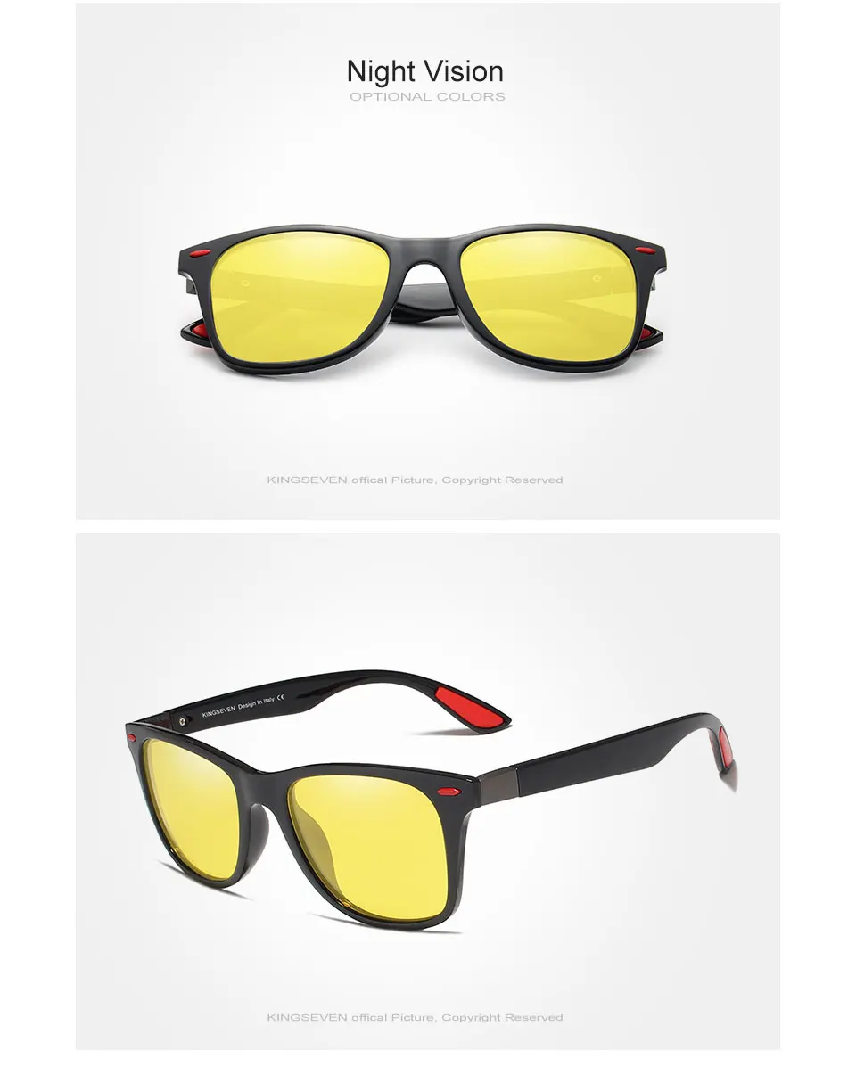 Original KINGSEVEN Brand Classic Polarized Sunglasses Men Women Driving Square Frame Sun Glasses Male Goggle UV400 Gafas De Sol 24