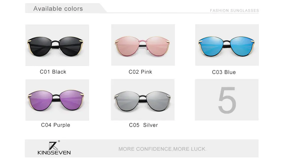 KINGSEVEN Fashion Female Polarized Sunglasses Women Cat Eye Glases Ladies Sun Glasses Mirror Original Accessories oculos de sol 15