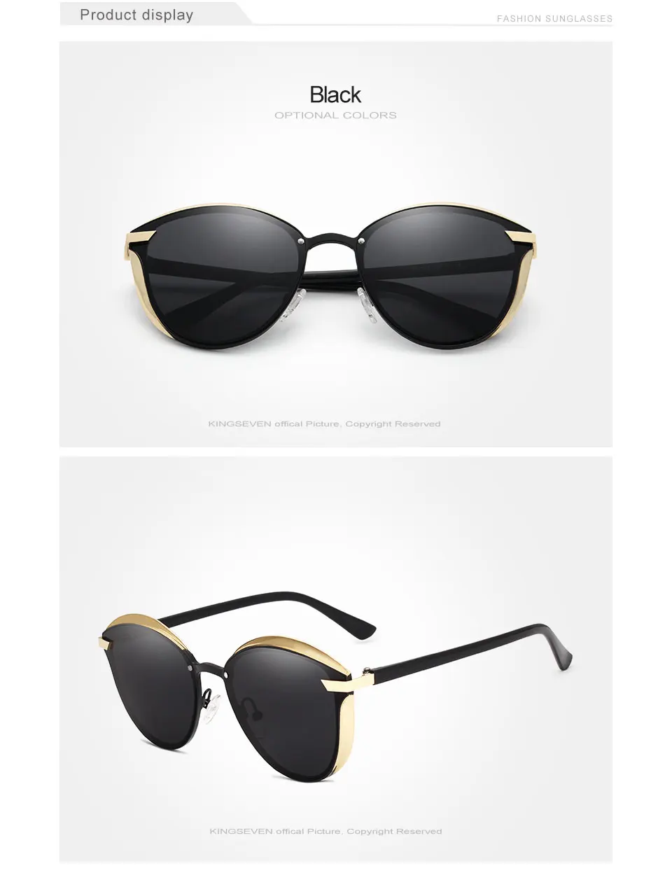 KINGSEVEN Fashion Female Polarized Sunglasses Women Cat Eye Glases Ladies Sun Glasses Mirror Original Accessories oculos de sol 16