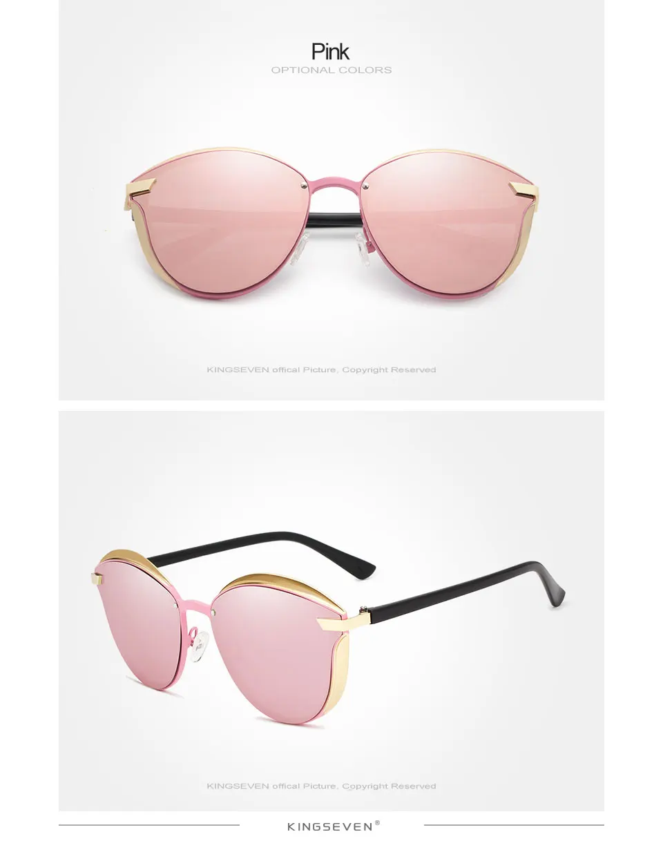 KINGSEVEN Fashion Female Polarized Sunglasses Women Cat Eye Glases Ladies Sun Glasses Mirror Original Accessories oculos de sol 18