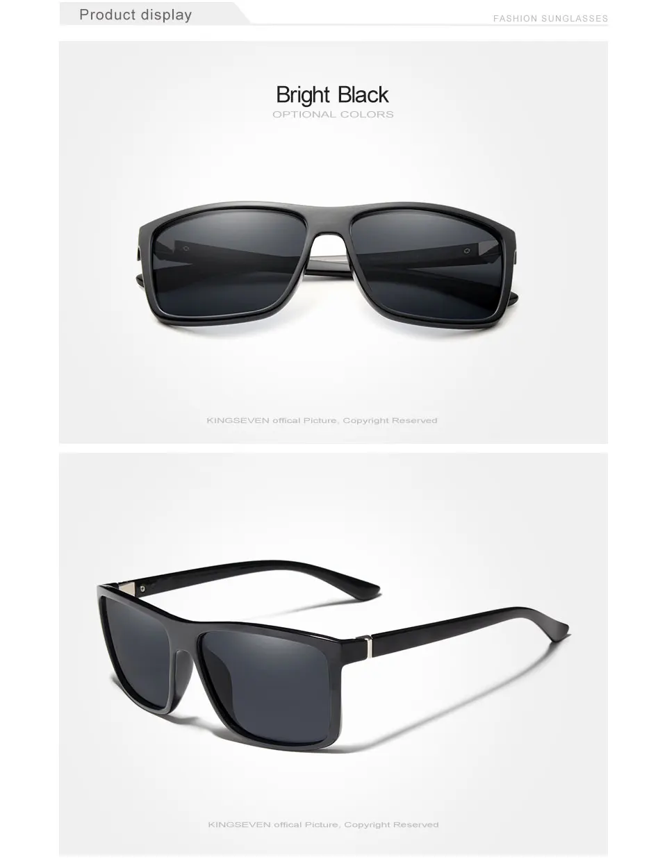 KINGSEVEN Brand Vintage Style Sunglasses Men UV400 Classic Male Square Glasses Driving Travel Eyewear Unisex Gafas Oculos S730 15