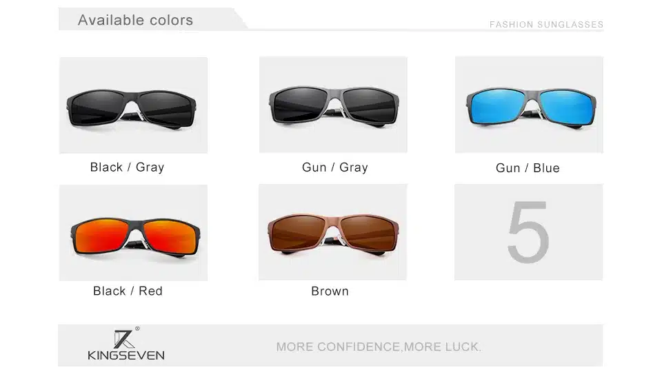 KINGSEVEN New Design Aluminum Magnesium Sunglasses Men Polarized Square Driving Sun Glasses Male Eyewear Accessories For Men 16