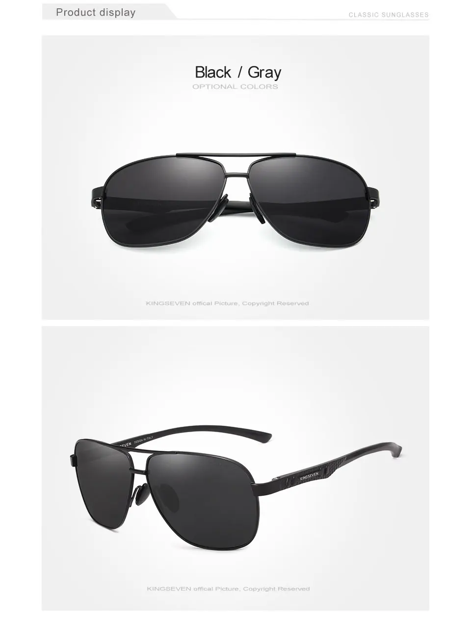 KINGSEVEN New Aluminum Brand New Polarized Sunglasses Men Fashion Sun Glasses Travel Driving Male Eyewear Oculos N7188 16