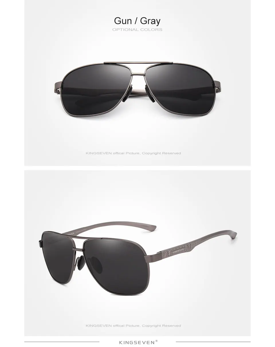 KINGSEVEN New Aluminum Brand New Polarized Sunglasses Men Fashion Sun Glasses Travel Driving Male Eyewear Oculos N7188 19