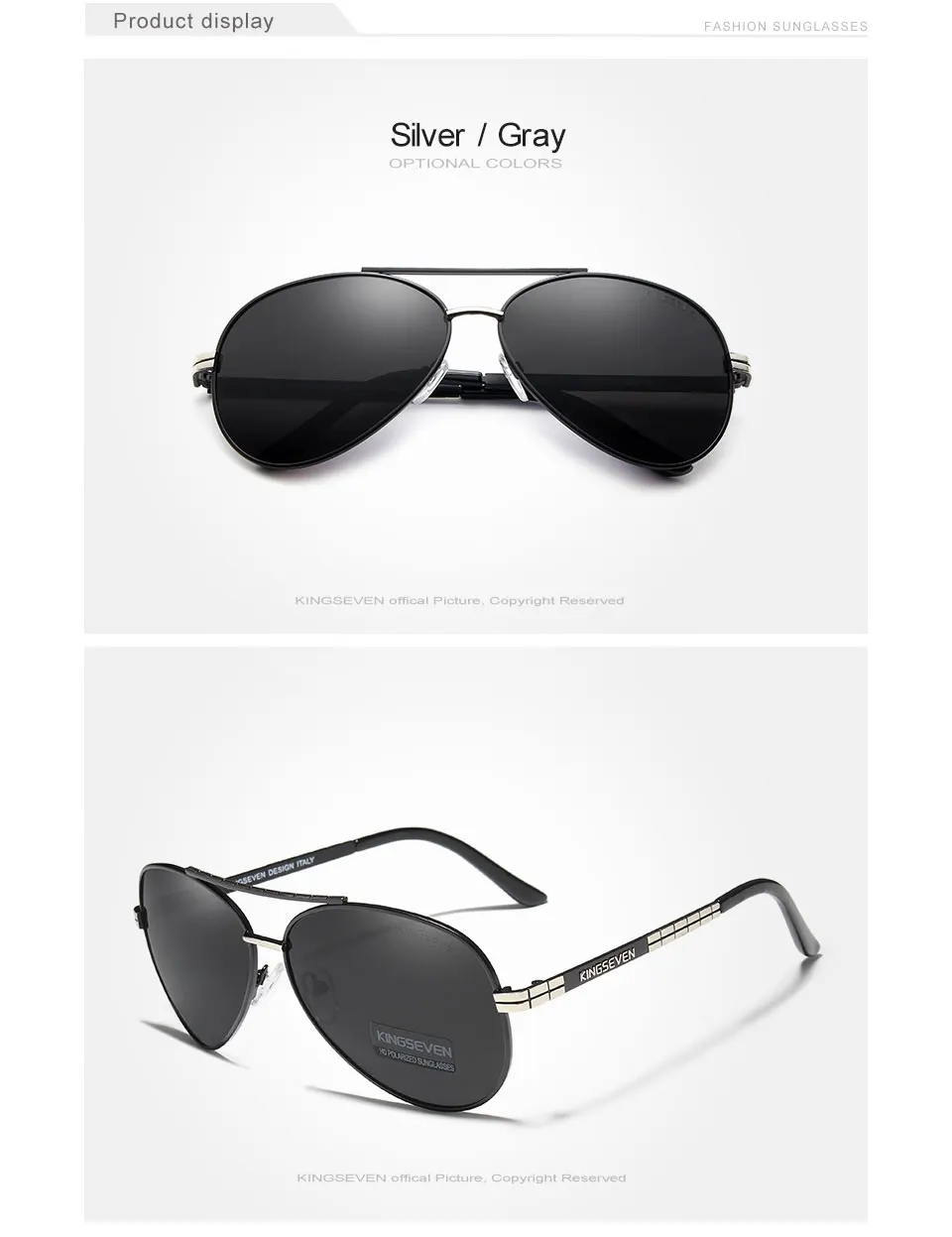 KINGSEVEN 2019 New Design Aviation Alloy Frame HD Polarized Sunglasses For Men UV400 Protection 19