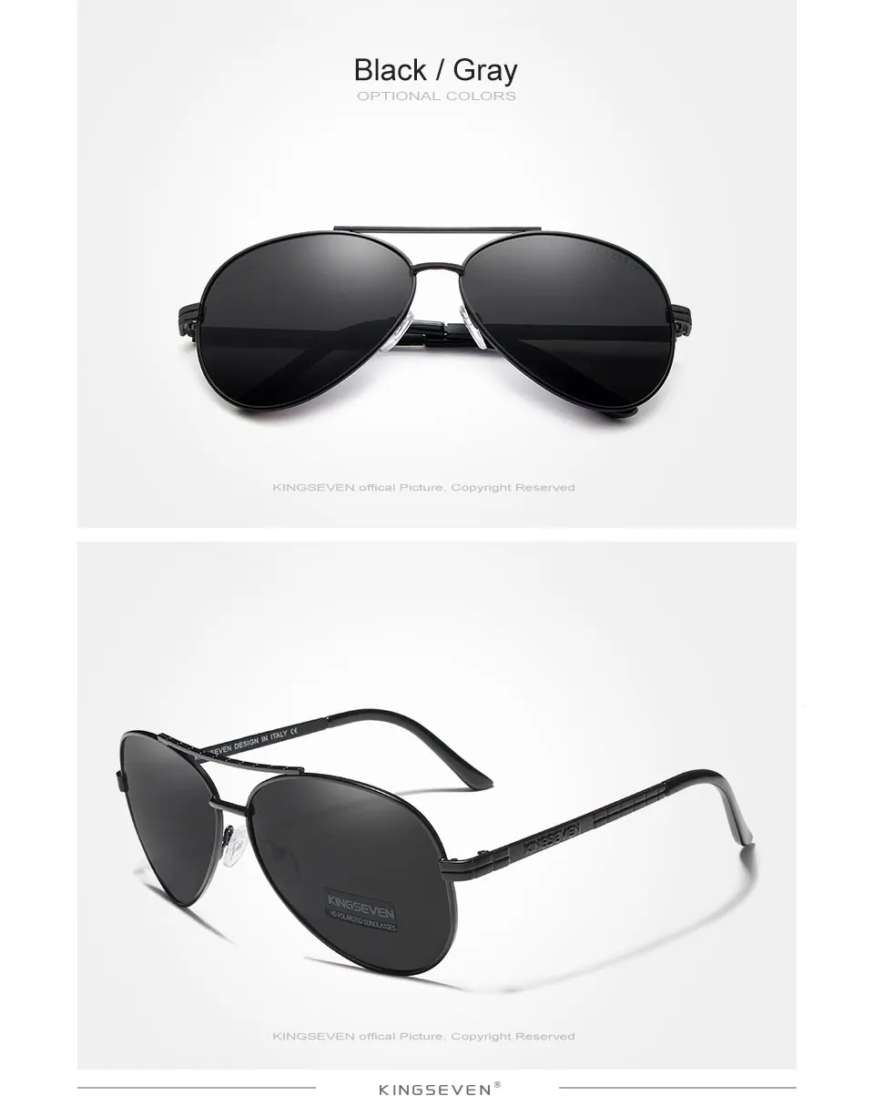 KINGSEVEN 2019 New Design Aviation Alloy Frame HD Polarized Sunglasses For Men UV400 Protection 23