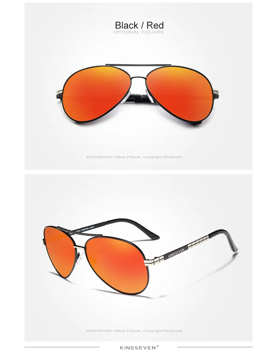 KINGSEVEN 2019 New Design Aviation Alloy Frame HD Polarized Sunglasses For Men UV400 Protection 25