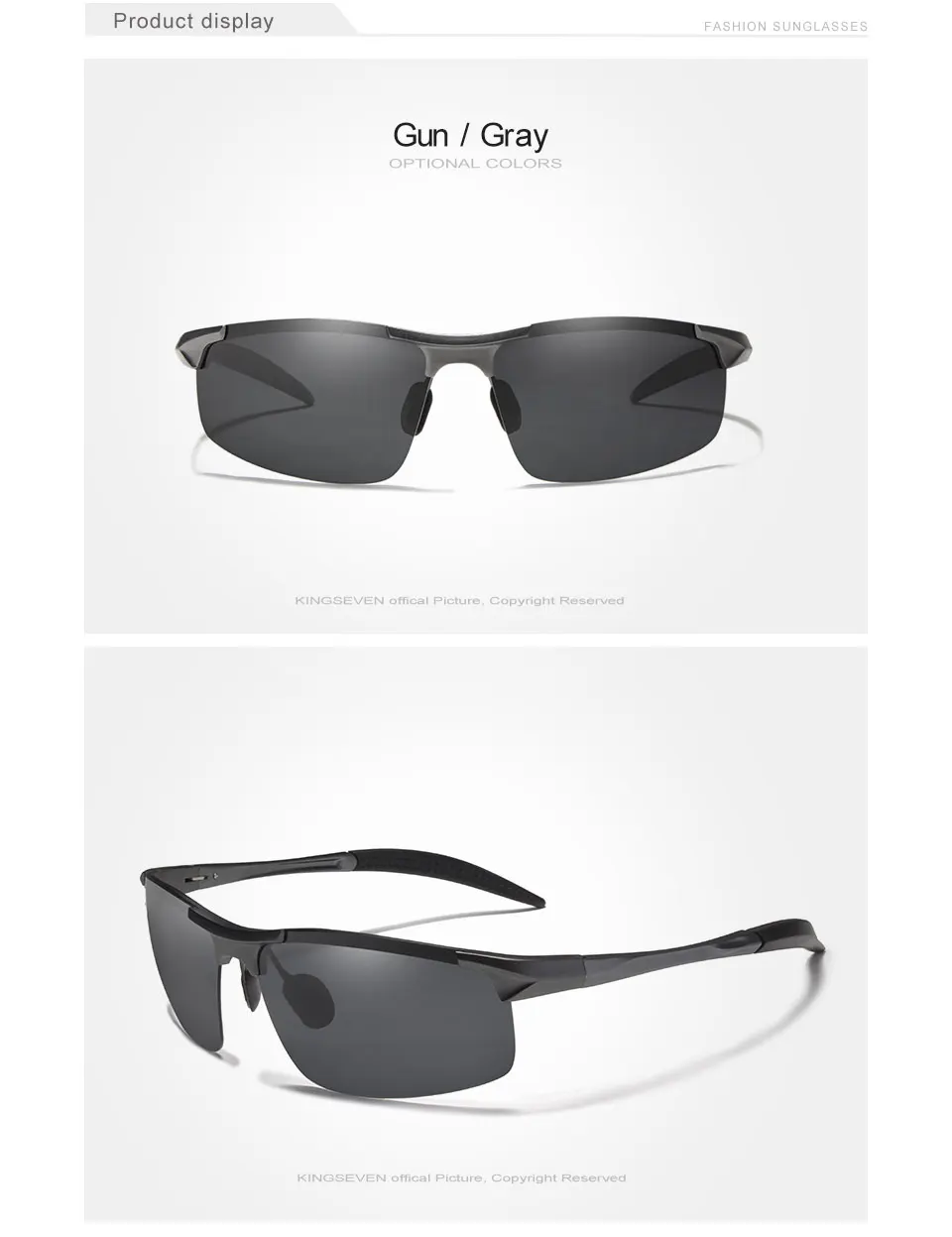 Kingseven Brand Men Glasses Polarized Coating Sunglasses Men Sun Glasses Women Goggles Night Vision Driving Sunglass 7523 14