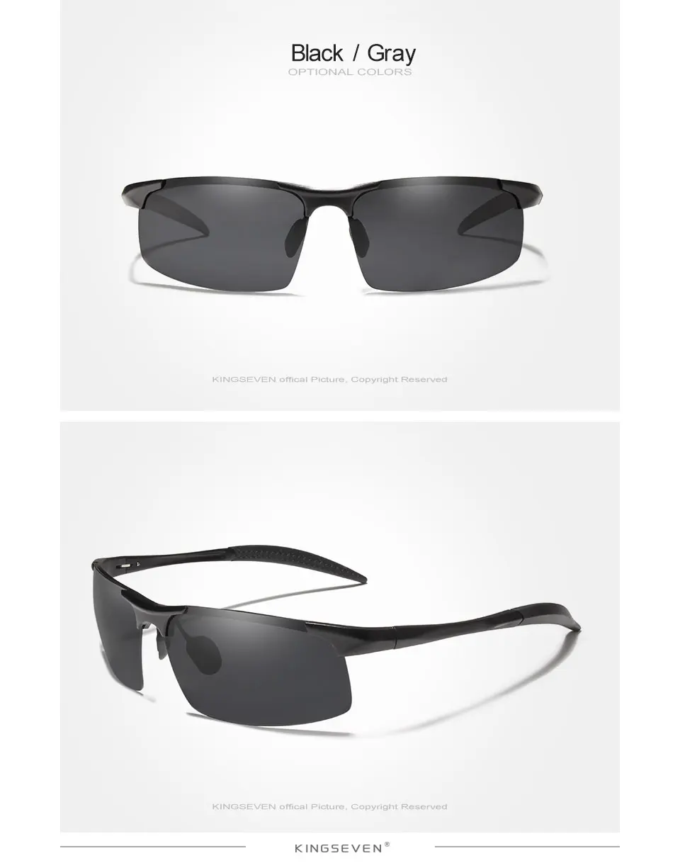 Kingseven Brand Men Glasses Polarized Coating Sunglasses Men Sun Glasses Women Goggles Night Vision Driving Sunglass 7523 15