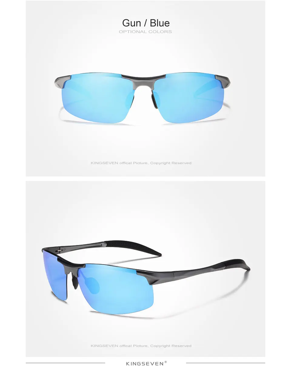 Kingseven Brand Men Glasses Polarized Coating Sunglasses Men Sun Glasses Women Goggles Night Vision Driving Sunglass 7523 17
