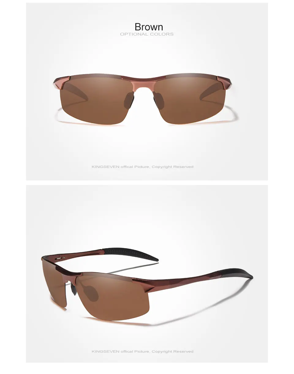 Kingseven Brand Men Glasses Polarized Coating Sunglasses Men Sun Glasses Women Goggles Night Vision Driving Sunglass 7523 18