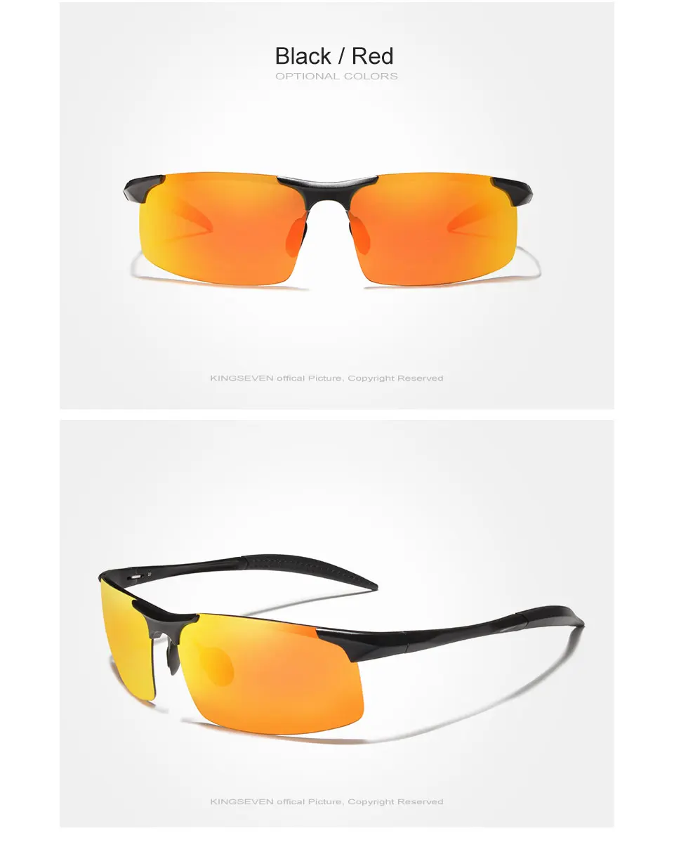 Kingseven Brand Men Glasses Polarized Coating Sunglasses Men Sun Glasses Women Goggles Night Vision Driving Sunglass 7523 19