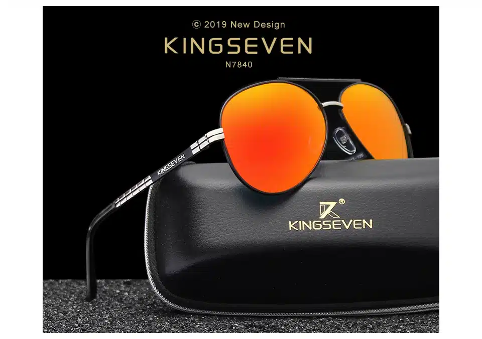KINGSEVEN Design Men's Glasses Pilot HD Polarized Sunglasses For Men/Women Driving Sun Glasses With Emboss Logo Oculos De Sol 13