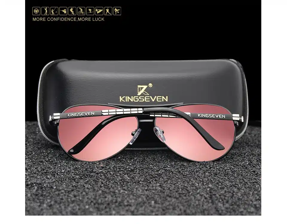 KINGSEVEN Design Men's Glasses Pilot HD Polarized Sunglasses For Men/Women Driving Sun Glasses With Emboss Logo Oculos De Sol 14