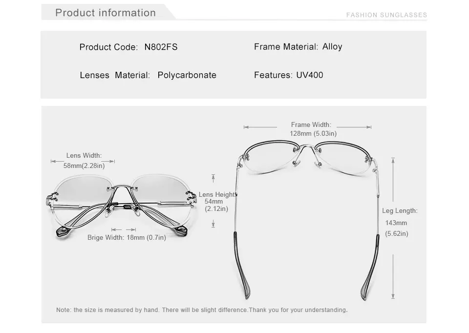 KINGSEVEN 2019 DESIGN Vintage Fashion Sun glasses Rimless Women Sunglasses Gradient Lens Brand Designer Oculos De Sol Feminino 14