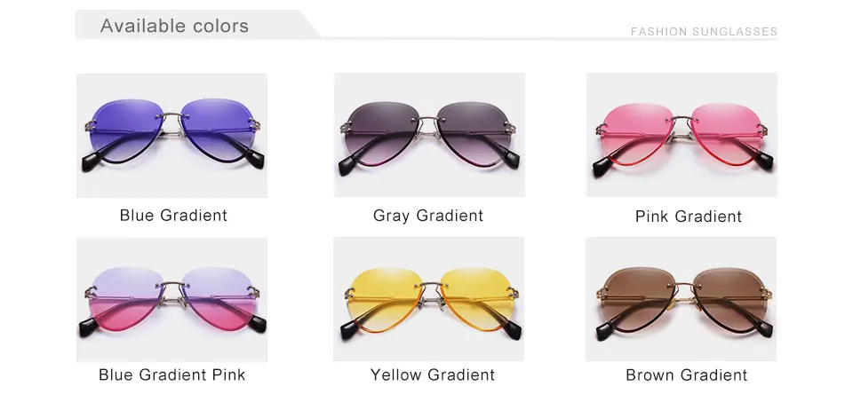 KINGSEVEN 2019 DESIGN Vintage Fashion Sun glasses Rimless Women Sunglasses Gradient Lens Brand Designer Oculos De Sol Feminino 15