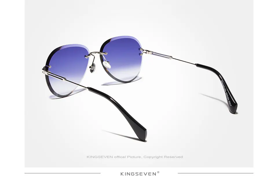KINGSEVEN 2019 DESIGN Vintage Fashion Sun glasses Rimless Women Sunglasses Gradient Lens Brand Designer Oculos De Sol Feminino 18