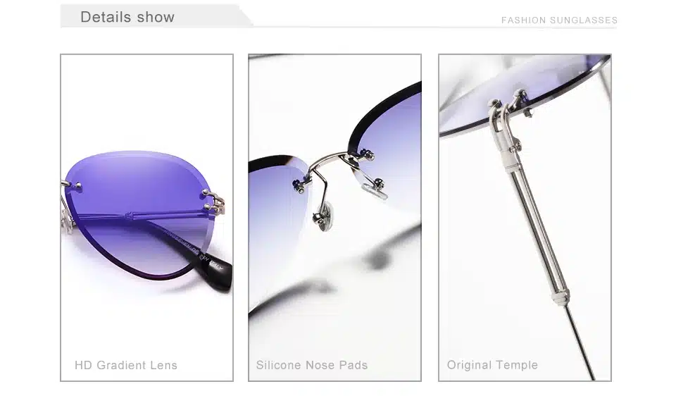 KINGSEVEN 2019 DESIGN Vintage Fashion Sun glasses Rimless Women Sunglasses Gradient Lens Brand Designer Oculos De Sol Feminino 24