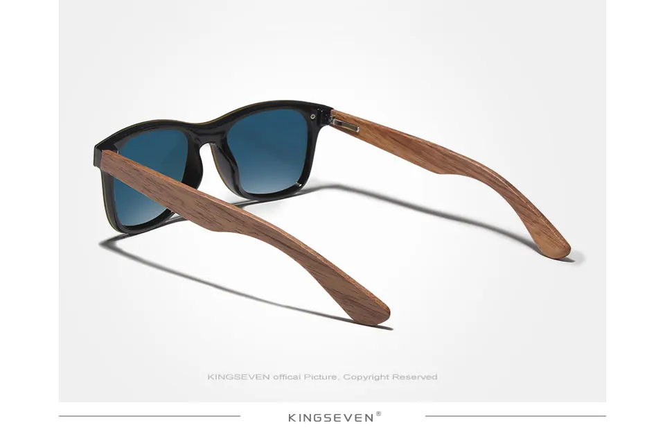 KINGSEVEN 2019 Handmade Walnut Wooden Eyewear Polarized Mirror Sunglasses Men Women Vintage Design Oculos de sol masculino UV400 18