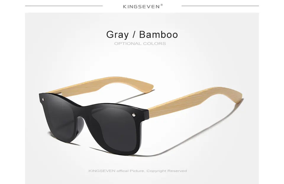 KINGSEVEN Gray Polarized Lens New Zebra Wood Sunglasses Women Men Luxury Brand Vintage Wooden Sun Glasses Retro Eyewear 16