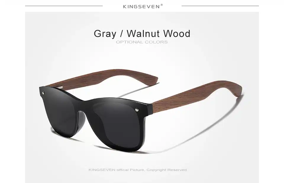 KINGSEVEN Gray Polarized Lens New Zebra Wood Sunglasses Women Men Luxury Brand Vintage Wooden Sun Glasses Retro Eyewear 17