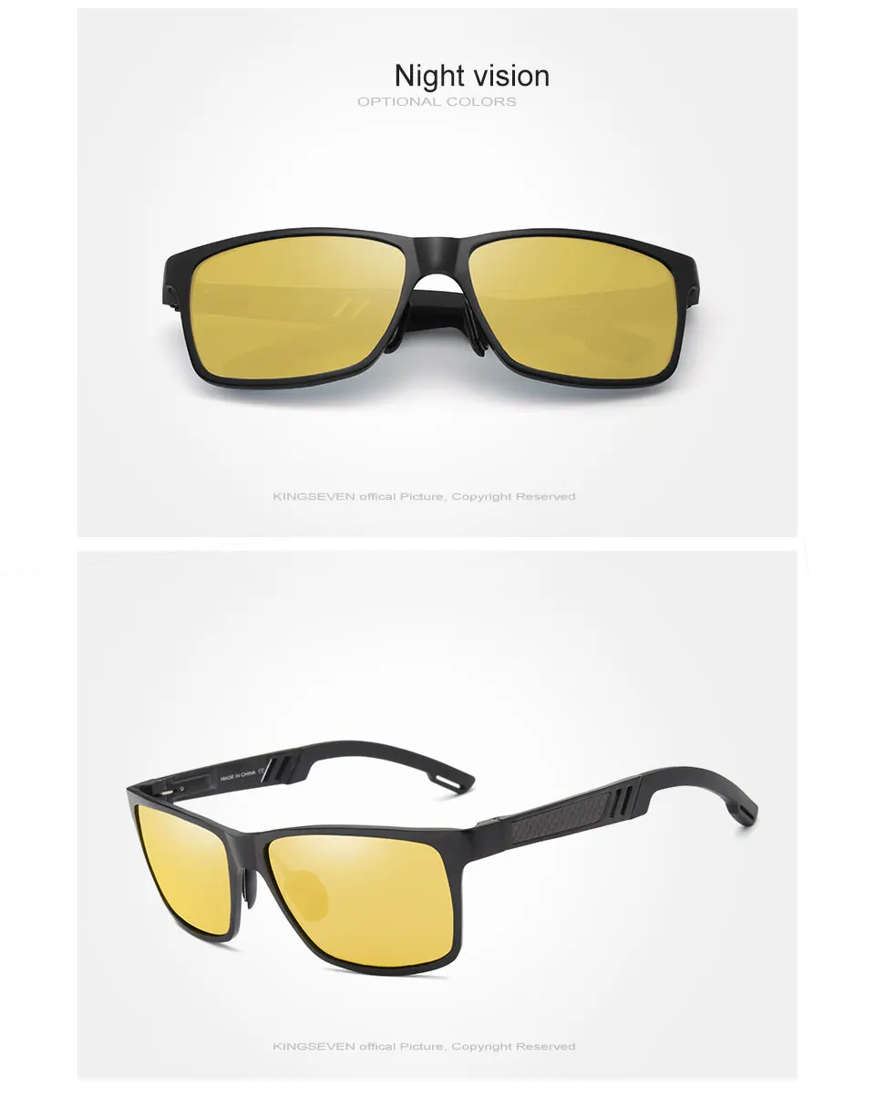 KINGSEVEN Unisex Aluminum Square Men/Women Polarized Mirror UV400 Sun Glasses Eyewear Sunglasses For Men oculos de sol 20