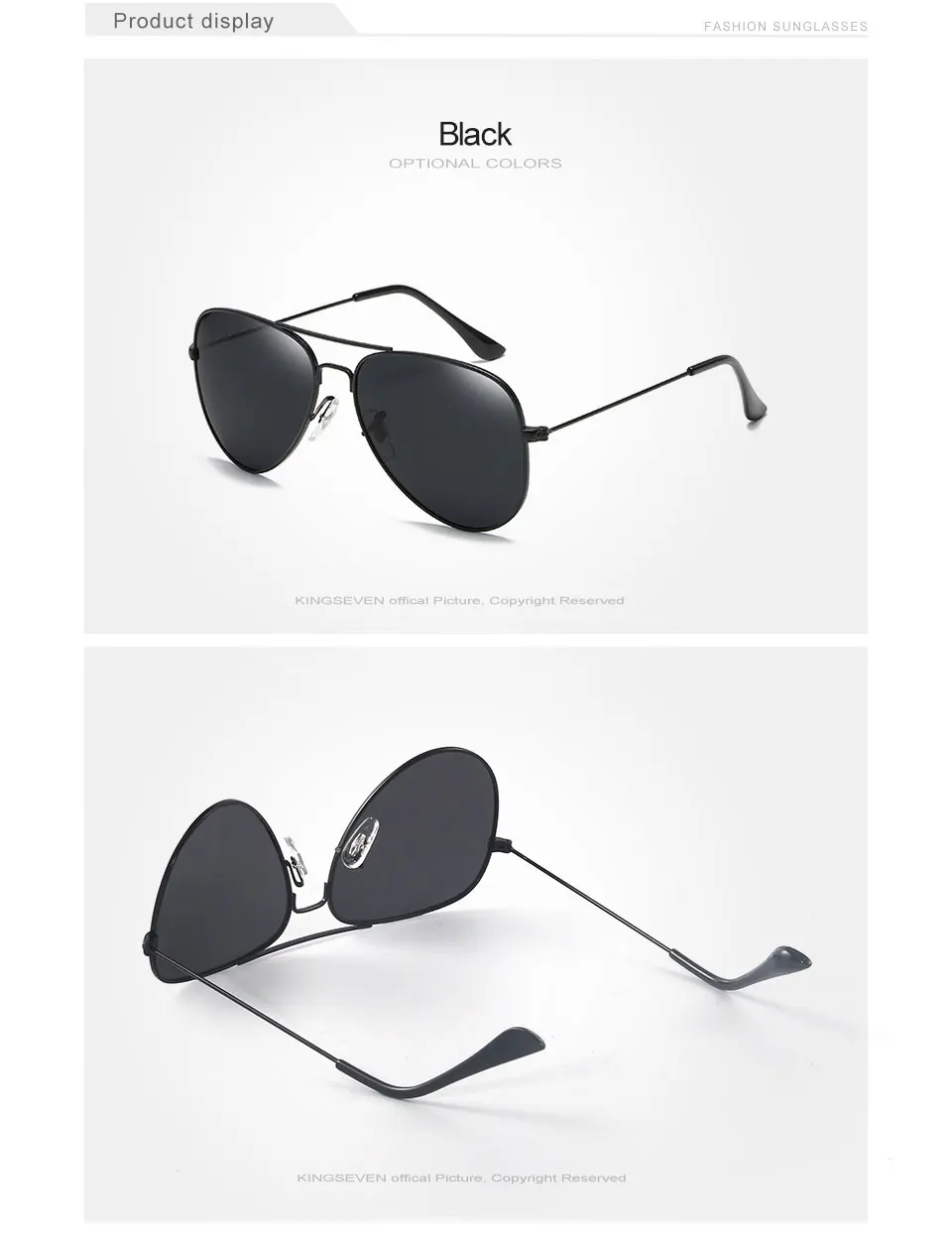 58mm Retro Classic Sunglasses Polarized Women KINGSEVEN Brand Female Sun glasses For Women 2019 Fashion Oculos Designer Shades 5