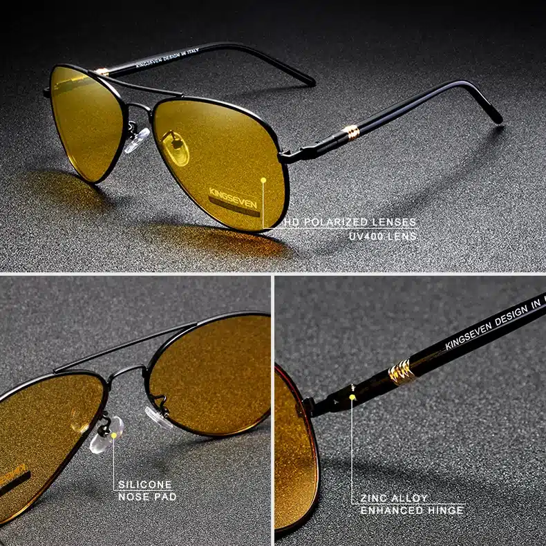 2018 Mens Polarized Night Driving Sunglasses Men Brand Designer Yellow Lens Night Vision Driving Glasses Goggles Reduce Glare 15