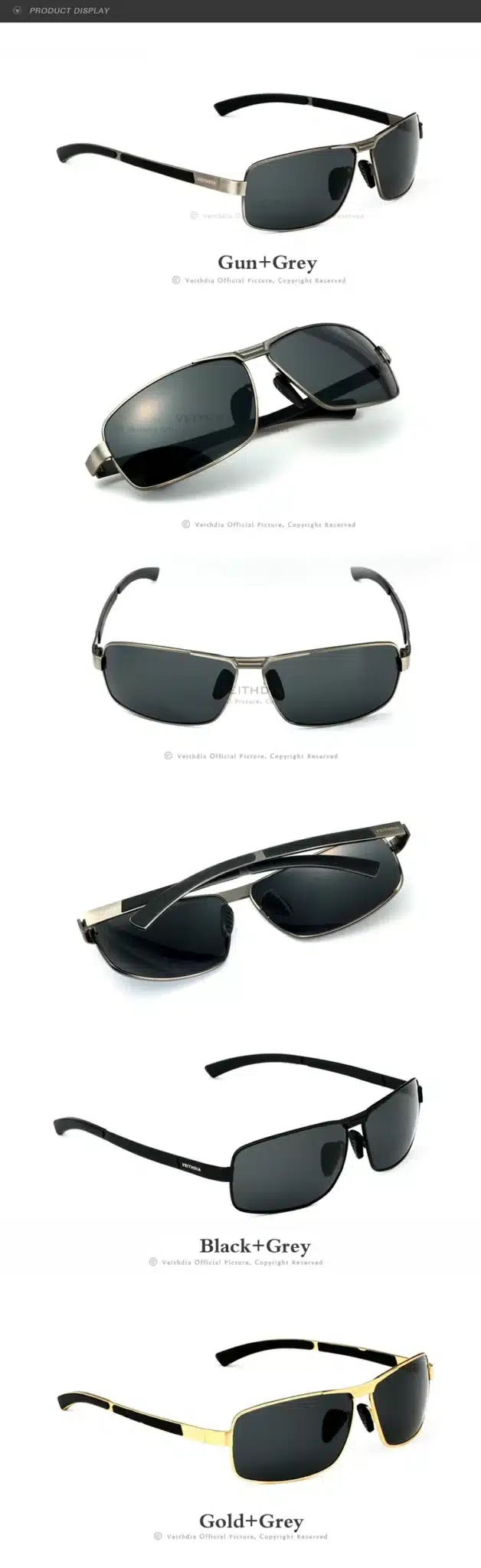 VEITHDIA Brand Men's Sunglasses Polarized Sun Glasses Driving Glasses oculos de sol masculino Eyewear Accessories shades For Men 6
