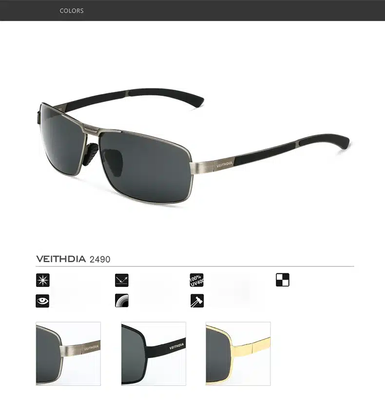 VEITHDIA Brand Men's Sunglasses Polarized Sun Glasses oculos de sol masculino Eyewear Accessories For Men 2490 18
