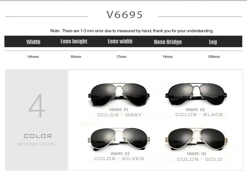 VEITHDIA Aluminum Magnesium Men's Sunglasses Polarized Sun Glasses Male Classic Eyewears Accessories Men Oculos de grau 6695 19
