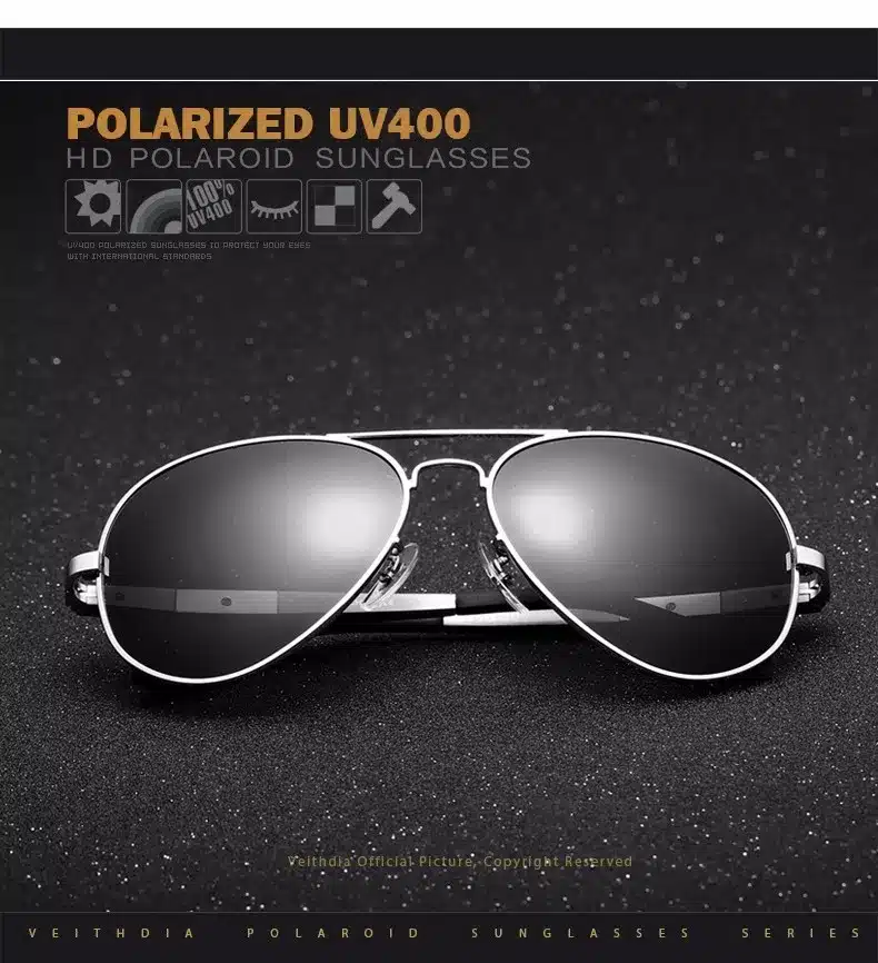 VEITHDIA Aluminum Magnesium Men's Sunglasses Polarized Sun Glasses Male Classic Eyewears Accessories Men Oculos de grau 6695 22
