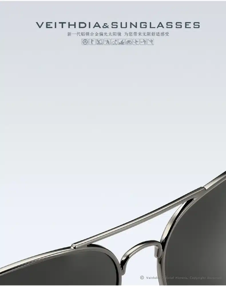 VEITHDIA Aluminum Magnesium Men's Sunglasses Polarized Sun Glasses Male Classic Eyewears Accessories Men Oculos de grau 6695 26