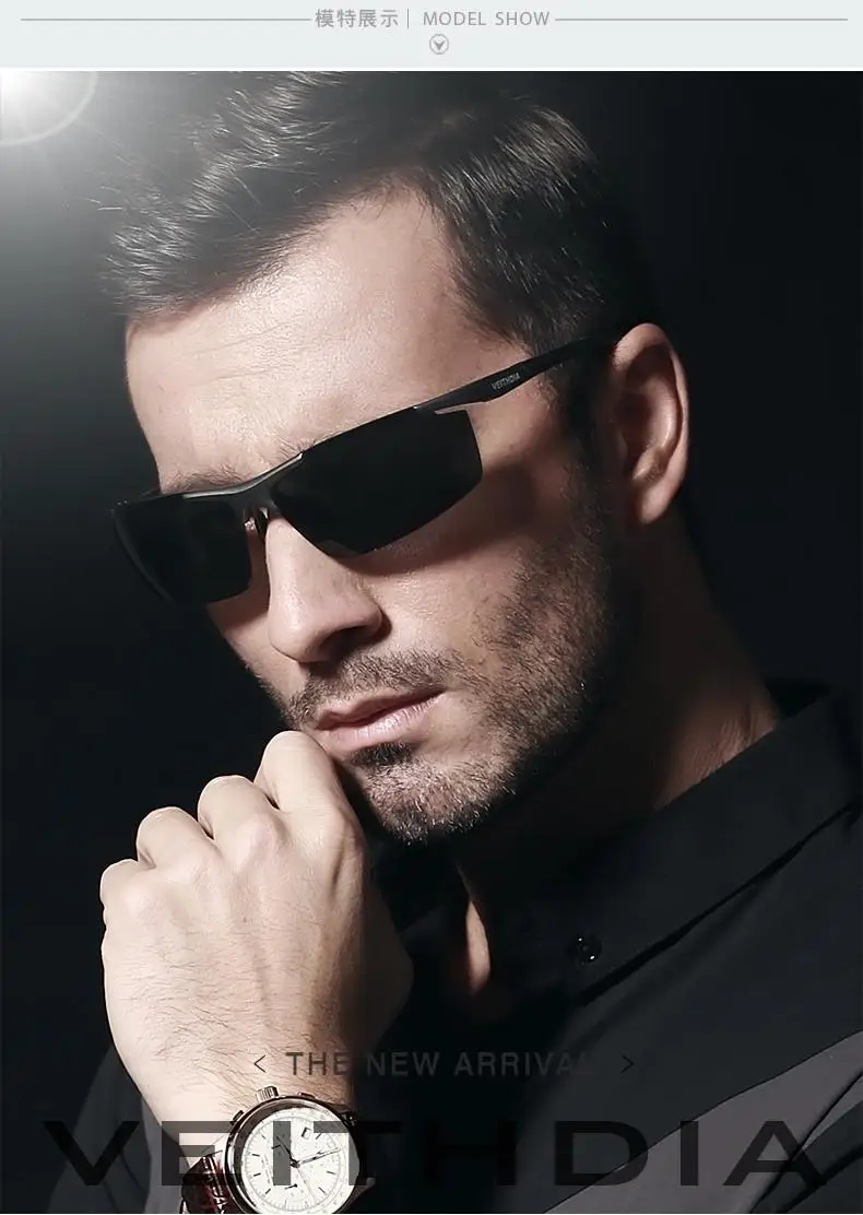 VEITHDIA Aluminum Magnesium Sport Sunglasses Polarized Men Coating Mirror Driving Sun Glasses oculos Male Eyewear Accessories 6