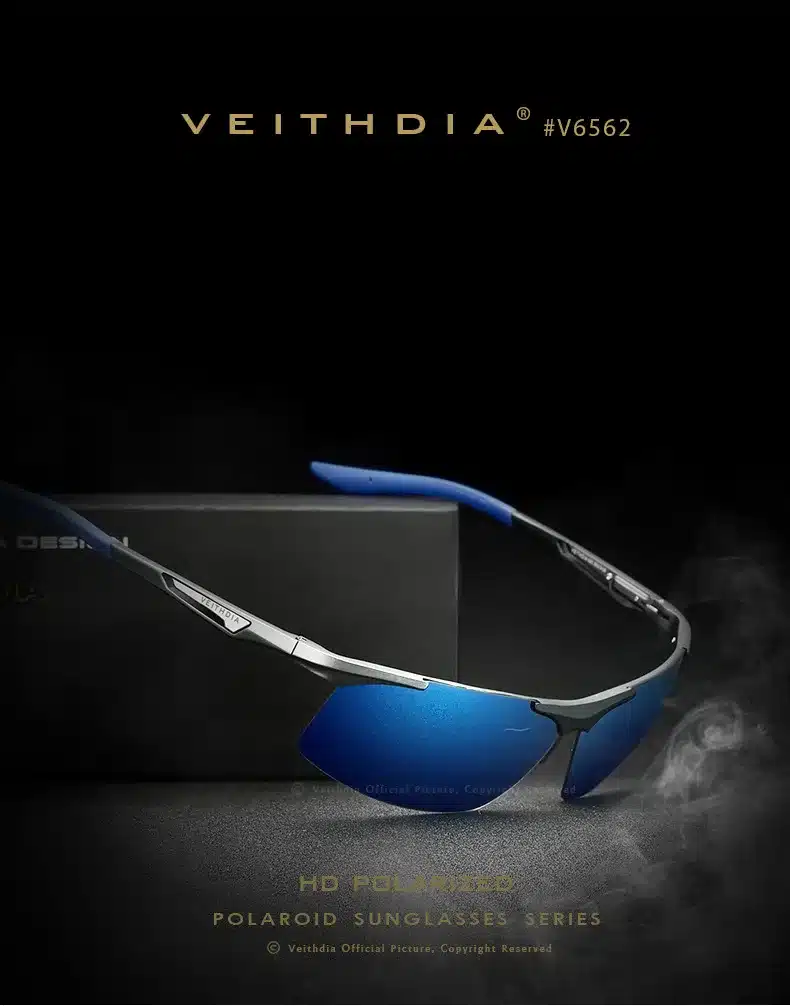 Veithdia Aluminum Magnesium Semi rimless Sunglasses Polarized Men Coating Mirror Driving Sun Glasses Eyewear Accessories shades 10
