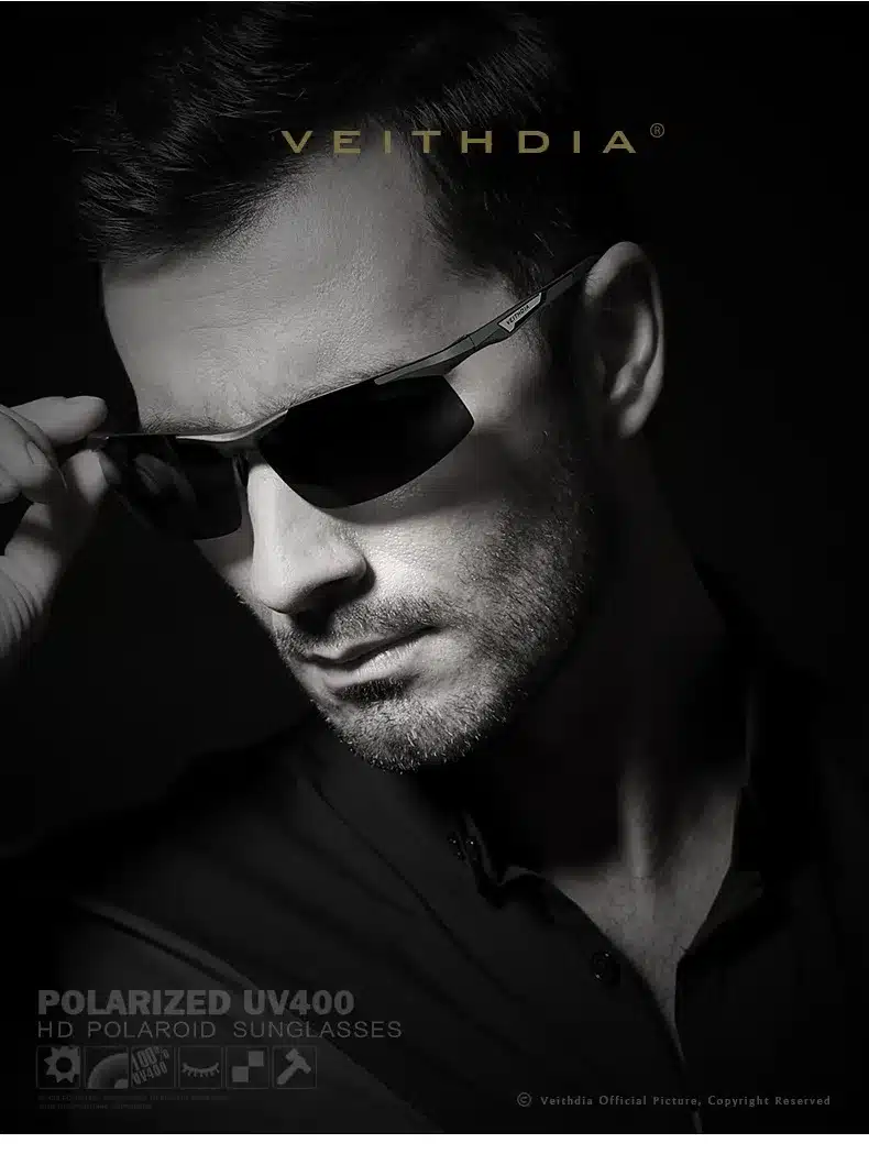 Veithdia Aluminum Magnesium Semi rimless Sunglasses Polarized Men Coating Mirror Driving Sun Glasses Eyewear Accessories shades 12