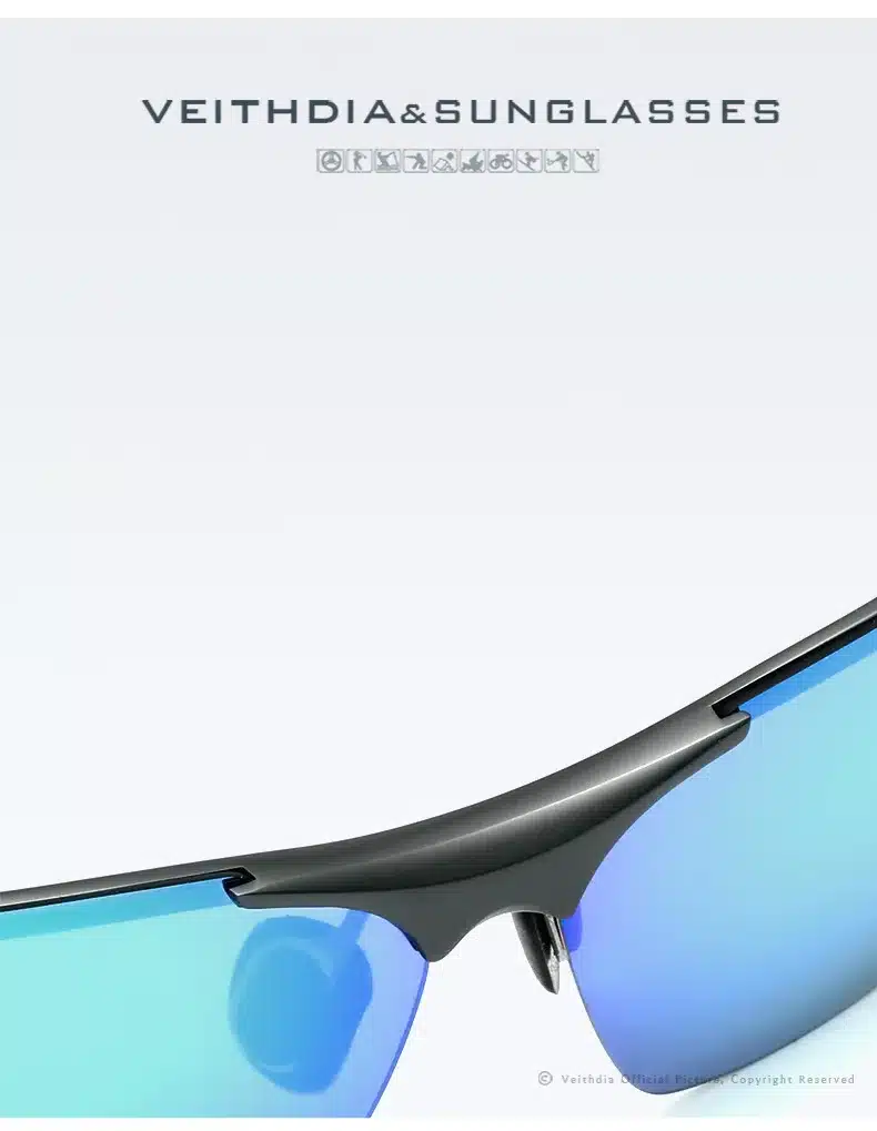 Veithdia Aluminum Magnesium Semi rimless Sunglasses Polarized Men Coating Mirror Driving Sun Glasses Eyewear Accessories shades 19