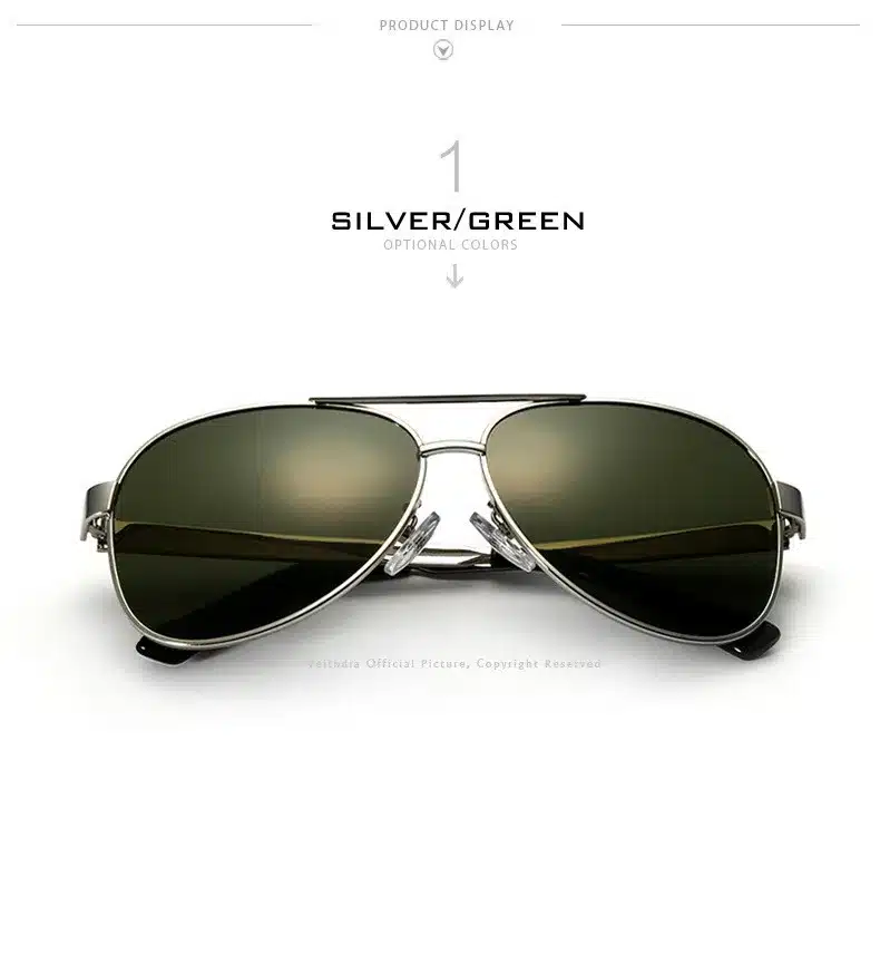 VEITHDIA Brand Designer Polarizerd Sunglasses Men Glass Mirror Green Lense Vintage Sun Glasses Eyewear Accessories Oculos 3152 25