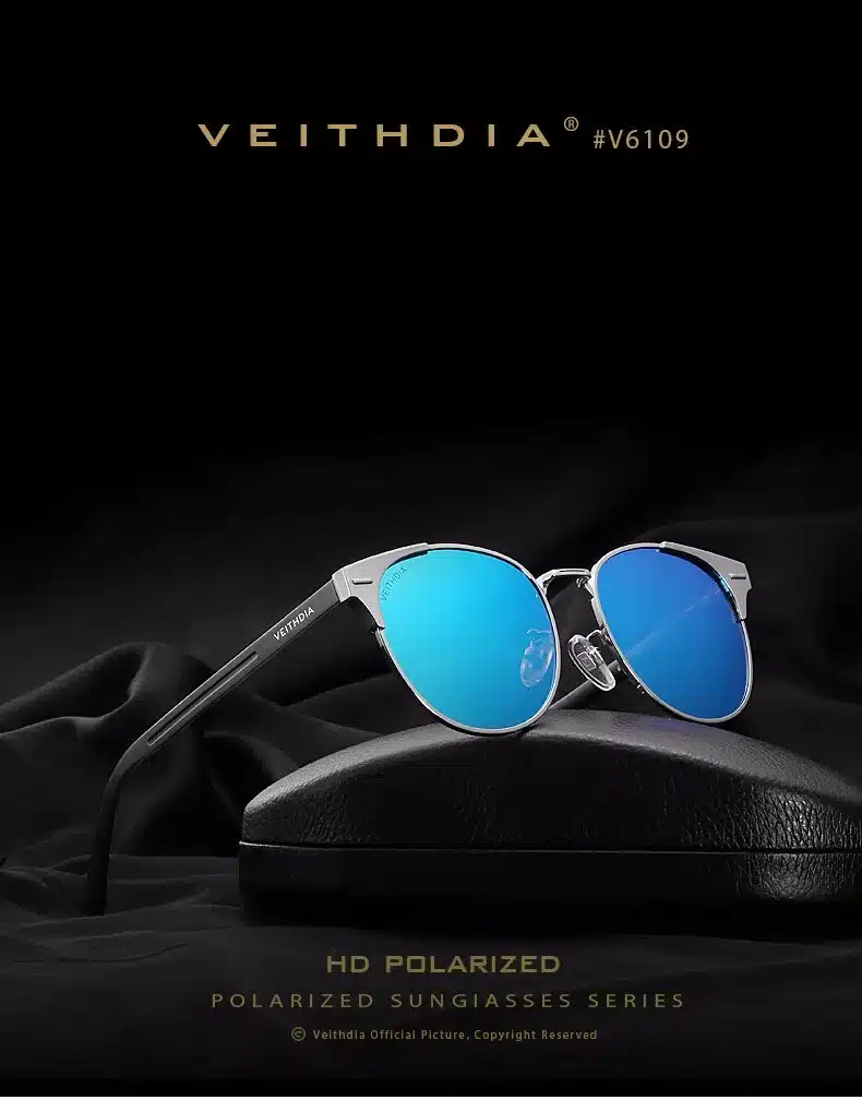 VEITHDIA Unisex Retro Aluminum Brand Sunglasses Polarized Lens Vintage Eyewear Accessories Sun Glasses Oculos For Men Women 6109 11