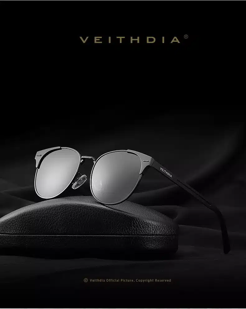 VEITHDIA Unisex Retro Aluminum Brand Sunglasses Polarized Lens Vintage Eyewear Accessories Sun Glasses Oculos For Men Women 6109 12