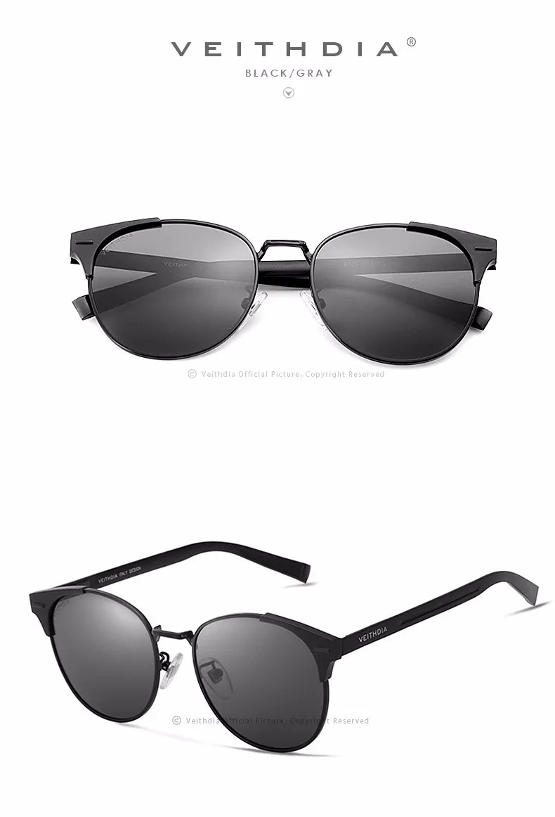 VEITHDIA Unisex Retro Aluminum Brand Sunglasses Polarized Lens Vintage Eyewear Accessories Sun Glasses Oculos For Men Women 6109 17